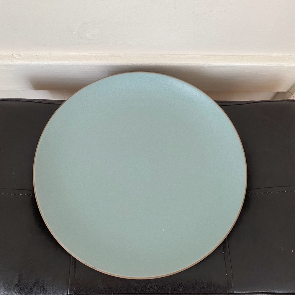 $58 New Heath Ceramics Aqua Chocolate Brown Coupe Dinner Plate 11'' Dia 0720-4